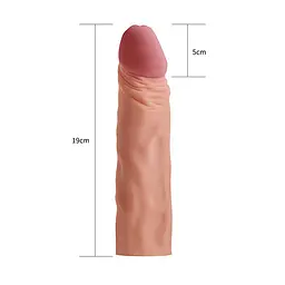 Насадка на пеніс Lovetoy Pleasure X-Tender Series 18.5 см тілесний - мініатюра 4