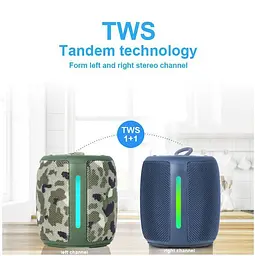 Портативна акустика Kisonli q17 Bluetooth 5.3 8W підсвічування акумулятор 1800mAh бездротова - мініатюра 7