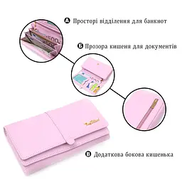 Жіночий гаманець з великою кількістю відділень ніжного кольору з натуральної шкіри Tony Bellucci 21958 ліловий - мініатюра 7