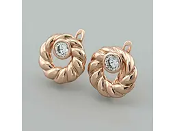 Сережки Xuping 56006 16x16мм білі фіаніти 6,6г позолота РО