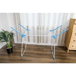 Сушарка для білизни розкладна біла з синім Clothes dryer 154x59x108см - мініатюра 4