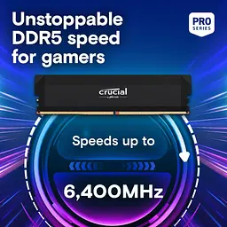Модуль пам'яті Crucial DDR5 64GB (2X32) Pro OC 6400Mhz CL40 Black (CP2K32G64C40U5B) - мініатюра 7
