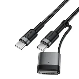 Кабель ACEFAST C22-05 USB-C to USB-C/magnetic aluminum alloy charging data cable Black (6974316285151) - мініатюра 3