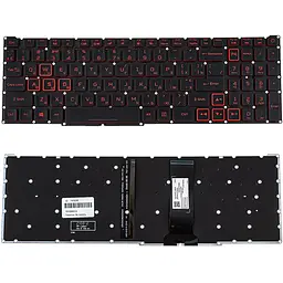 Клавіатура для ноутбука ACER (Nitro: AN515-54) ukr чорний без фрейма підсвічування клавіш(ЧЕРВОНИЙ)