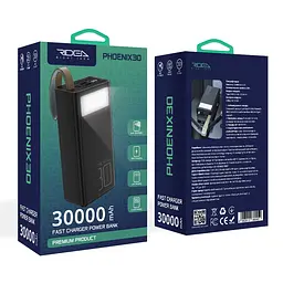 Універсальна мобільна батарея Ridea RP-D30L+ Phoenix30+ PD/QC 3.0 20W 30000 mAh Black (35091_3344933) - мініатюра 3