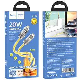 Дата кабель Hoco U113 Solid 20W Type-C to Lightning (1m) Gold - мініатюра 5