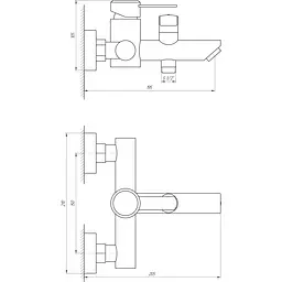 Змішувач для ванни Globus Lux WIEN SBT2-102NE - мініатюра 4