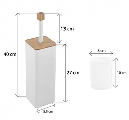 Йоршик для унітазу Yoka Amba White Bamboo PD.AMBA-WHT, Білий матовий - мініатюра 4