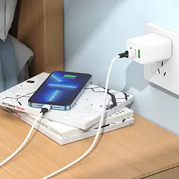 Дата кабель Borofone BX84 Rise Type-C to Lightning 20W (1m) White - мініатюра 4