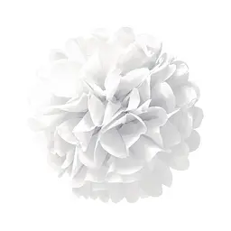 Помпон паперовий для свята 15 см, білий