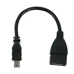 Кабель OTG, переходник USB на mini-USB тип B, черный, адаптер для смартфона и планшета 10 см - миниатюра 2