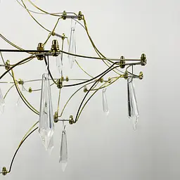 Невагома золота Led люстра d60 см | Арт. MJ 156-600 Titanium | Line F - мініатюра 6