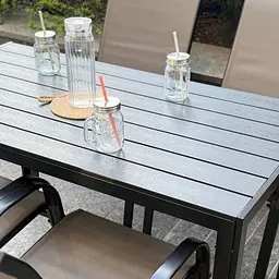 Комплект садових меблів 4Points Bellagio-4 прямокутний стіл 130х70х70см стільниця штучне дерево Polywood та 4 стільці - мініатюра 15