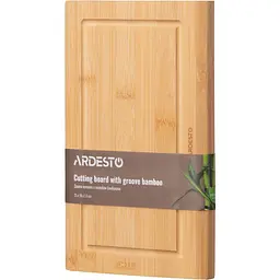 Дошка кухонна Ardesto Midori з жолобом бамбук 25х16х1.5 см (AR1425BM) - мініатюра 3