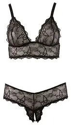 Комплект білизни Cottelli Curves, 4XL (чорний) - мініатюра 3