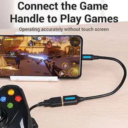 Переходник USB 2.0 Micro BM --> USB AF (OTG) 0.15 м, PVC Vention черный - миниатюра 6