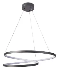 Люстра підвісна світлодіодна кругла Goldlux 328175 Zefira 60 Led 1x52W 4000K 4900Lm IP20 Антрацит