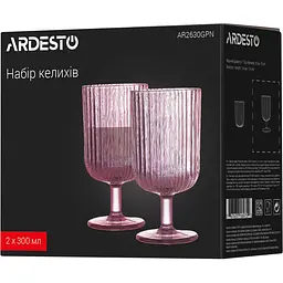 Набір келихів Ardesto 300 мл 2 шт. рожевий (AR2630GPN) - мініатюра 4