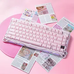Клавіатура GravaStar Mercury K1 x Kailh Cherry Pink EN BT/WL/USB Sakura Pink (GSK1_P_PNK) - мініатюра 5