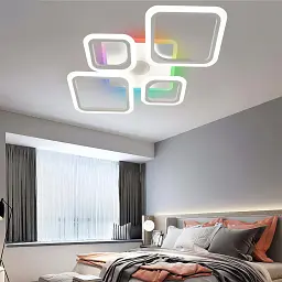 Смарт люстра з колонкою керована світлодіодна OVAL RGB MUSIC 5S 85 Вт 725x460x80 мм Бiла ESLLSE - мініатюра 10