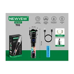 Ліхтар NEWVEW NV-K47-Lion 3000mAh Black (NWVW-NV-K47-LION-BK) - мініатюра 3