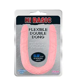 Двосторонній фалоімітатор Hi Basic Flexible Double Dong 50.5 см рожевий - мініатюра 2