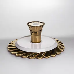 Тортівниця порцелянова на ніжці Yiwu Tiffany 30х30х12 см кругла підставка для торта капкейків тістечок десертів святковий посуд ML2048 - мініатюра 3