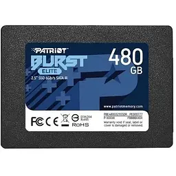 Твердотільний накопичувач SSD Patriot 480Gb, Burst Elite, SATA3, 2.5", 3D TLC, 450/320 МБ/с teh0019821