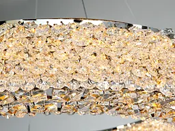 LED підвісна люстра кришталь хром 55Вт пульт - мініатюра 6