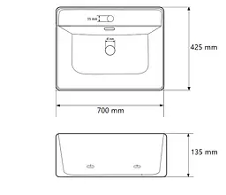 Умивальник VBI Mattine підвісний 70x42.5 см white VBI-017700 - мініатюра 5