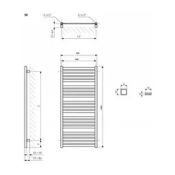 Сушарка для рушників Terma 1185x530 Marlin One (WWMRN118053KS96E1U) - мініатюра 3