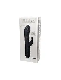 Вибратор Adrien Lastic Twister кролик, 23х4 см чёрный - миниатюра 4