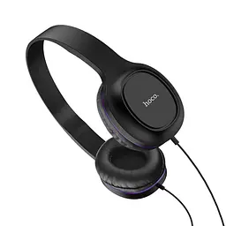 Пара навушників накладні та вакуумні Hoco Enlighten W24, 3.5mm, 1.2m, black-purple - мініатюра 3