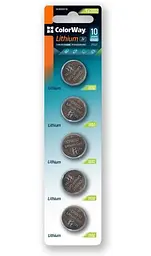 Батарейка CR2032, літієва, СolorWay Lithium Power, 5 шт, 3V, Blister (CW-BACR2032-5BL)
