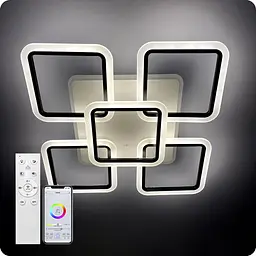 Люстра світлодіодна 517 Light 3color з пультом 150Вт Чорний (01236)