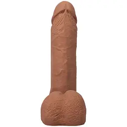 Фалоімітатор Doc Johnson The Realistic Cock ULTRASKYN 6 Inch with Balls, карамельний - мініатюра 4