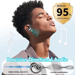 Бездротові навушники kurdene Bluetooth навушники Sport, навушники-вкладки з глибоким басом, 60 годин відтворення навушники - мініатюра 6