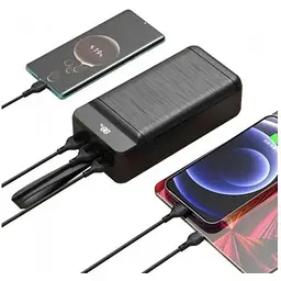 Акумулятор портативний XO PR160 80000 mAh QC 22.5W PD 20W чорна 6920680828357 - мініатюра 6