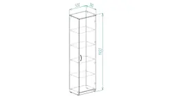 Пенал Анжело Ferrum-decor на 5 полиць із дверима 1900x500x380 ДСП Дуб Сонома 16 мм (FRD-104945) - мініатюра 5