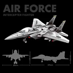 Конструктор Wange Винищувач F-15 Eagle Fighter  військова техніка авіація літак ,262 деталі - мініатюра 4