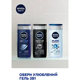 Гель для душу NIVEA MEN Pure Impact 3в1 для тіла обличчя та волосся 250 мл - мініатюра 8