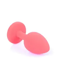 Силіконова анальна пробка з кристалом Boss Silikon Plug Jewellery Red Small 7 см (синій) - мініатюра 4