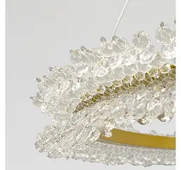 Кругла підвісна люстра світлодіодна Artlight 2055/600GD золотий сатин з декоративним кільцем 28W - мініатюра 4