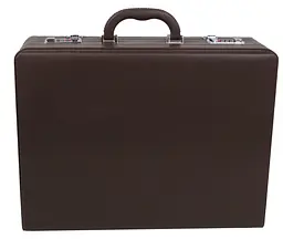Кейс дипломат із еко шкіри Portfolio Коричневий 44х33х13 см - мініатюра 2