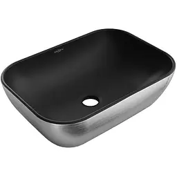 Умивальник Mexen Rita silver brushed black matt накладний MEX-21084573, Хром