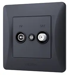 Розетка Videx Binera TV+SAT кінцева чорний графіт (VF-BNSK2TVSATE-BG) - мініатюра 2
