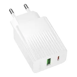 Сетевое зарядное устройство - адаптер на 2 выхода BOROFONE BAS74A QC3.0 20w USB-A + USB-C белый