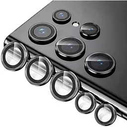 Захисне скло на камеру DK для Samsung Galaxy S23 Ultra S918 Metal Ring Eagle Eye 015718 black