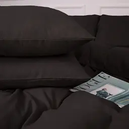 Комплект постільної білизни MirSon Фланель 002 Black 160х220 см чорний (2200009648236) - мініатюра 3