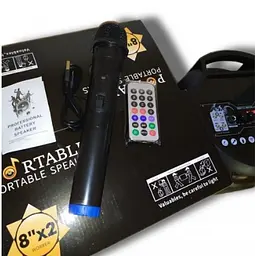 Колонка Big LT-2806 bluetooth + мікрофон (289х281х704) XBT USB/MP3/FM/BT/TWS black - мініатюра 4